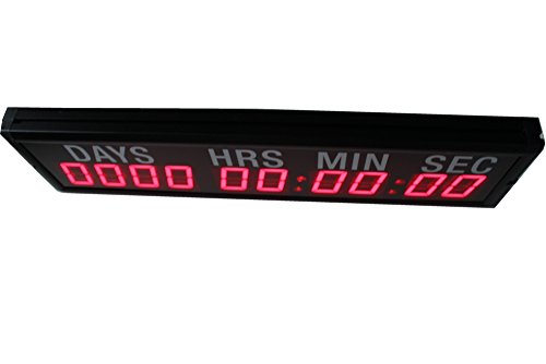 Azoou 2.3-Inch 10 Digits With Red Color Led Timer Countdown/Up Wall Mounted Clock With Days Hours Mins Secs #TOP1