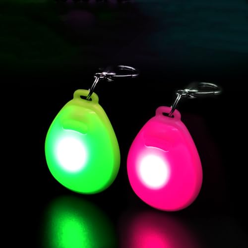 Dolitego 犬 散歩 ライト, 2個 犬猫用 ペンダントライト ペット用品 LED 首輪ライト スポットリット 防水 夜間 安全 ウォーキング (ピンク+ 緑)