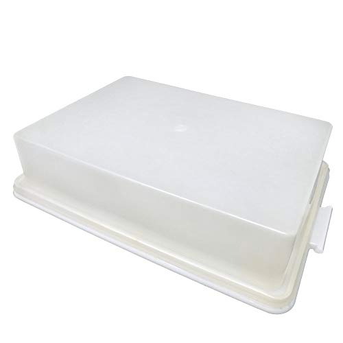Vintage Tupperware Rectangular Sheet Cake Taker White with Clear Lid - 14 X