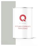 Q-COVER VERNICE COPRENTE PER LEGNO 1L LUCIDO Bianco papiro RAL 9018 SMALTO RAL PER LEGNO PROTETTIVO INTERNI/ESTERNI ca. 80–150 ml/m²