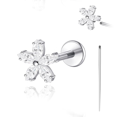 Bijou de piercing en titane hélix tragus cartilage à filetage interne