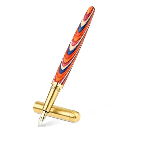 Andibro 560834_3_VR64G5SR Vintage Wooden Fountain Pens, Brass Wood Fountain Pen 0.5Mm Fine Point Pen Fancy Pens Smooth Writing Compatible cover