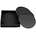 Silicone Coasters for Drinks with Holder, Rubber Coasters Set of 4 for Protect Furniture from Damage, Table Coasters for Cold Drink Beer (Black)
