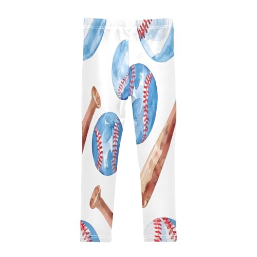 Toddler Girls Leggings Printed Yoga Pants Leggings Watercolor Sport Baseball Bat for Kids2