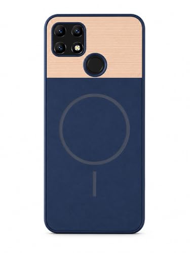 Image of Bintage Mac Safe Design Hard Slim Back Case | Soft Border Camera Protect | Dual PU Leather Finish Back Cover Compatible for Realme Narzo 30A - Royal Blue