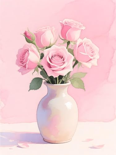 Mefooge Diamond Painting Adulte,Diamond Painting Rose,Peinture Diamant Enfant Débutants,Broderie Diamant Strass Point de Croix Kit Complet,Pour La DéCoration Murale Maison-Square Drill-30X40cm-C608