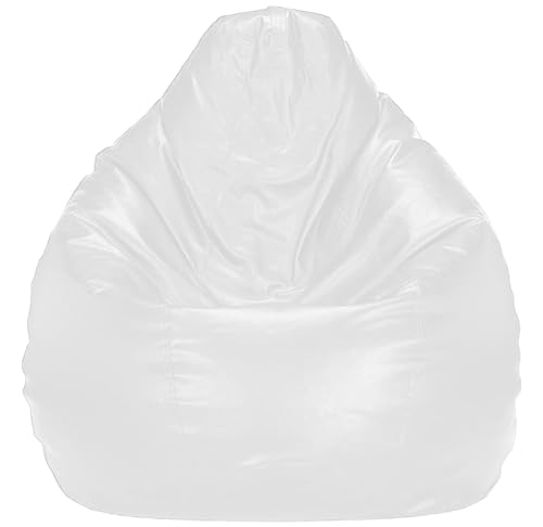 Image of Casa Copenhagen Premium Leather Bean Bag Chair, Filled with Beans | Capacity: Upto 7 Ft Height, 200 KG Weight | 4XL | Super White