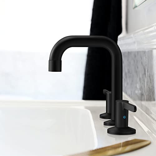 Arrisea Black Bathroom Faucet 3 Hole Wide-Spread Bathroom Faucets For Sink 3 Hole 8 Inch Vanity Bathroom Sink Faucet With Pop Up Drain, Bf010-1-Mb #TOP7