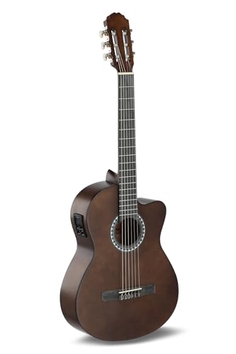 GEWA E-Akustik Klassikgitarre Basic - Classic Electro - 4/4 - Korpus Linde - Tonabnehmer 4-Band EQ mit Stimmgerät - Cutaway - Walnussfarben GEWA E-Akustik Klassikgitarre Basic - Classic Electro - 4/4 - Korpus Linde - Tonabnehmer 4-Band EQ mit Stimmgerät - Cutaway - Walnussfarben