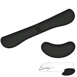 TenaLucy ReposamuñEcas Teclado Set(Negro), Reposa MuñEcas para Teclado Ergonómico, Almohadilla Raton ReposamuñEcas con Memoria, Base de Goma no Deslizante para Gaming Gamer Oficina