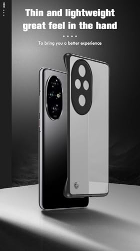 Image of REALCASE Honor 200 Pro 5G Back Cover Case | Stylish Frameless Matte Hard Back Skin | Soft TPU Shock Proof Bumper Back Cover Case for Honor 200 Pro 5G (Black)
