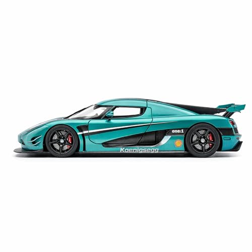 Image of Koenigsegg Agera 1:24 Scale Die Cast Metal Car - Pull Back Hypercar with Openable Scissor Doors, Hood & Engine Cover, Lights & Sound, Collectible Showpiece for Kids & Car Enthusiasts