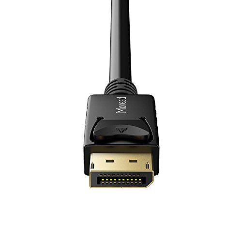Moread Displayport To Displayport Cable, 6 Feet, Gold-Plated Display Port Cable (4K@60Hz, 2K@144Hz) Dp Cable Compatible With Computer, Desktop, Laptop, Pc, Monitor, Projector - Black #TOP3