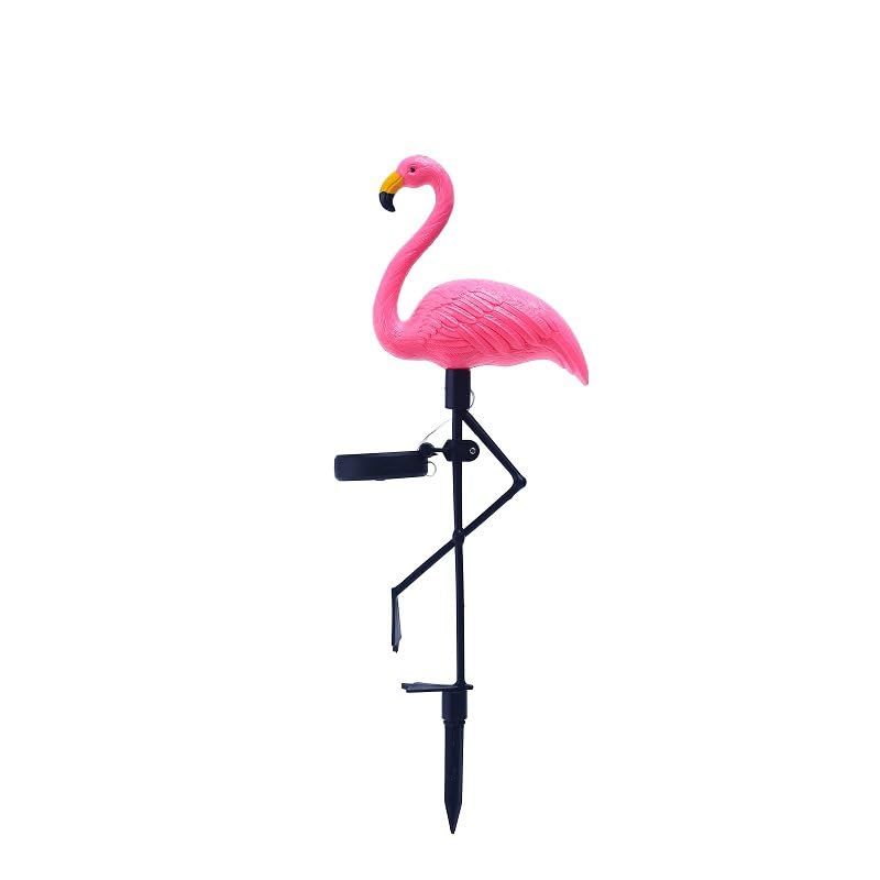 yaokingdom Waterproof Solar Flamingo Garden Light, Durable Blow Molded Yellow Beak and red Body Flamingo Shape, Bird feet and Ground Plug Removable