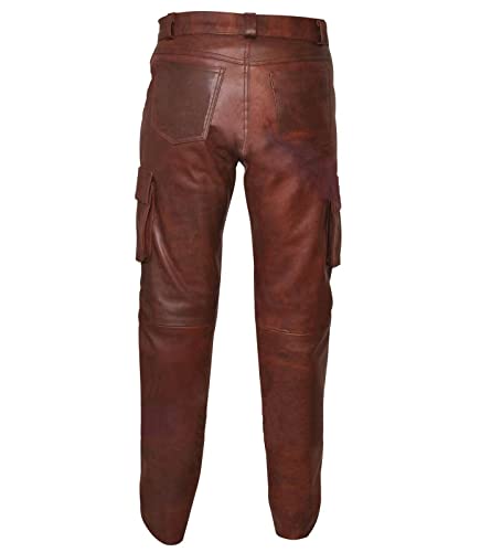 Leather Pants for Men Baggy Goth Sweatpants with Cargo Pockets Slim Skinny Faux Leather Pants Trousers2