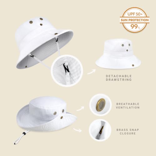 Image of Hot Summer Bucket Hat - Trendy Cotton Sun Hat for Beach, Golf, Fishing