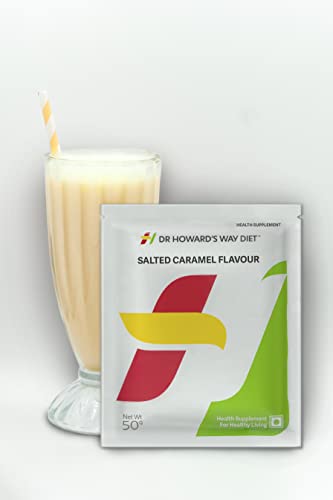 Image of Dr Howard's Way Diet | Total Food Replacement | Salted Caramel Shake For Weight Loss & Management | Healthy Meal Replacement | Essential 13 Vitamins & 14 Minerals | Less than 200 Calories Per Meal Pack | For Men & Women | 50Gm (Vegetarian)