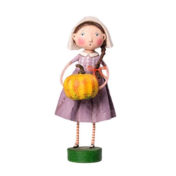 ESC and Company Lori Mitchell Thanksgiving Pilgrim Molly Mayflower Girl Figurine, 7 Inches Tall, Multicolor