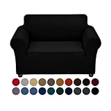 Joccun Stretch Chair Couch Cover,1-Piece Sofa Slipcover Spandex Jacquard Fabric Sofa Covers with Elastic Bottom,Washable Furniture Protector for Dogs,Cats,Kids(Armchair,Black)