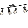 BANGANMA Track Lighting Fixtures Ceiling?Industrial Black Kitchen Track Lighting for Kitchen, Living Room, Dining Room, Hallway?E26