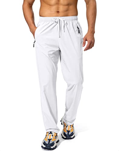 Image of Pudolla Men's Workout Athletic Pants Elastic Waist Jogging Running Pants for Men with Zipper Pockets