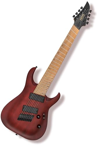 Image of AKLOT Multi-Scale 8-String Electric Guitar: Roasted Maple Neck with String-Through Bridge Electric Guitars Kit with Okoume Body, HH Pickup, Gig Bag, Strap, String Mute, Distortion Pedal, XRN-8 TB