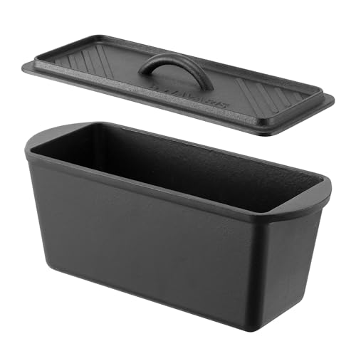 Navaris Gusseisen Brotbackform mit Deckel - 34cm - Vorgewürzt -...