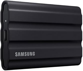 Samsung T7 Shield Portable SSD 4TB USB 3.2 Gen2 External SSD, Black, Up to 1,050MB/s, Mac Compatible, IP65 Water & Dust Resistant, for Photographers, Content Creators and Gaming, Rugged, MU-PE4T0S