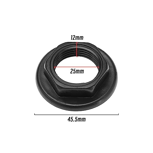 EMSea 4Pcs Sink Tap Back Nut 3/4" BSP Plastic Back Nuts Accessories for Bathroom Basin Taps Mixers Round Faced Flanged Back Nuts Home tools Black - Image 4
