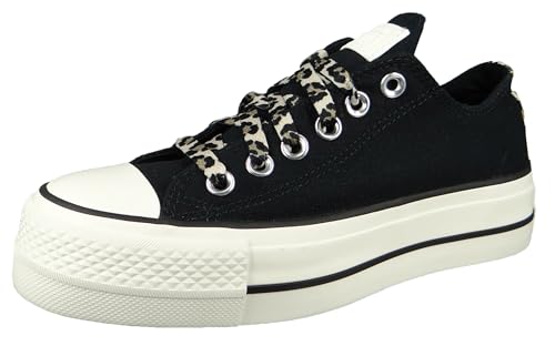 Image of Converse Women's Chuck Taylor All Star Leopard Platform Sneakers, Black /Light Fawn /Egret, 6.5 Medium US