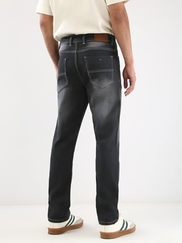 Image of Urbano Fashion Men's Straight Fit Washed Jeans Stretchable