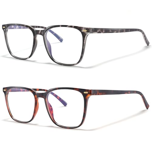Image of Oversized Square Blue Light Blocking Glasses for Women Men, Anti-Fatigue Computer Monitor Glasses Reduce Eye Strain