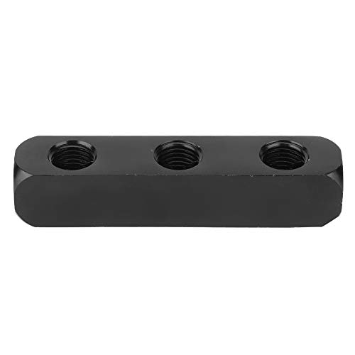 SUS304 Pneumatic Air Hose Inline Manifold Block Splitter 1/4 Inch BSPP Thread Black (3 Way)