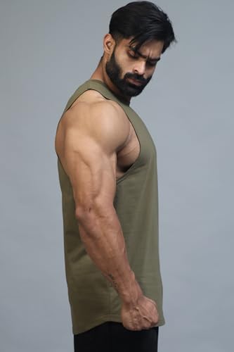 Image of JUARI BE A GENTLEMAN Men's Supper Combed Narrow Shoulder Gold Finish Sleeveless Deep Arm Cut Cotton Vest