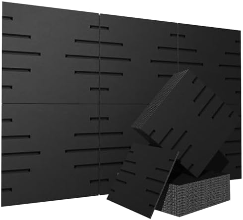 6-Pack 3D Wall Panels Sound Proof Foam for Walls – CIUIUTIC 60"×40" Large Decorative Acoustic Wall Panels, Sound Absorbing Wall Art for Home Office, Studio & Theater Noise Reduction（Black Style 7）