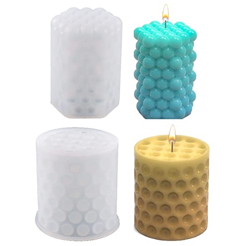 Bubble Candle Mold,KerzengießForm,Silikon KerzengießForm,Candle Molds,Honeycomb Column Plaster Candle Mould Silicone Candles Making Candle Moulds,Craft Ornaments Party and Home Decorations(B) Cover