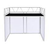 Portable DJ Facade Booth Foldable Studio Booth Aluminum Frame Booth DJ Controller Stand DJ Display Rack with Oxford Cloth for Bars Music Festivals Studios KTVs, 46.85 * 23.62 * 35.63in