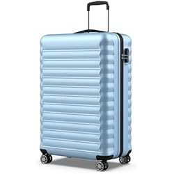 NUMADA - Maleta de Viaje Grande 25Kg Upfly 28' ABS (75x49x29cm) con Cierre de Combinación y 4 Ruedas Dobles 360 | Resistente | Ligera | Interior Compartimentado | Azul Claro