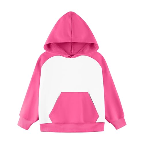 Fashion Color Block Hoodies for Girls Boys Cute Oversized Long Sleeve Pocket Sweatshirts Kid Casual Comfy Soft Pullover Tops4