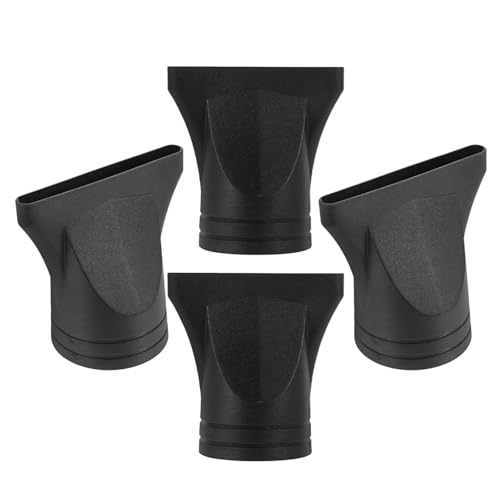 BATHVEVE Boquilla para Secador de Pelo Negra 4 Piezas Adaptador Concentrador Estrecho Compatible Diámetro de Salida 4-4,8 Cm Accesorios para Secador Cabello Uso Profesional