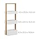 Relaxdays Badregal Bambus, Badezimmerregal mit 3 Körben, Korbregal fürs Bad, MDF, HxBxT: 76 x 30 x 18,5 cm, weiß/natur