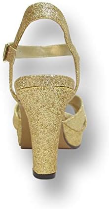 Floral Elva (DP789) Women Wide Width High Heel Sexy Bridal Platform Dress Sandals Gold 8.5 | Image 3