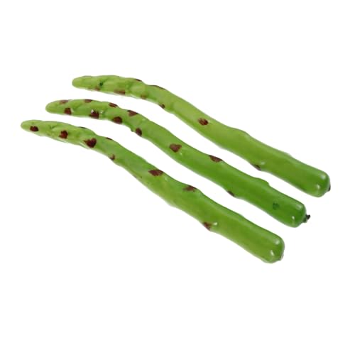 GALPADA 3個 シミュレート野菜 アスパラガス模型 精巧な家飾り棚用 フェイク食品撮影小道具 インテリアディスプレイ用