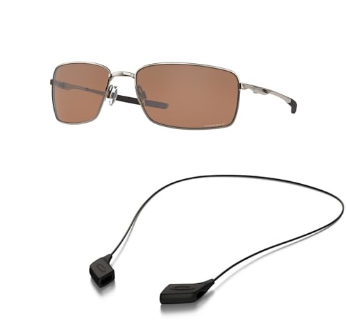 Oakley OO4075 Sunglasses Bundle: OO 4075 407514 Tungsten and Large Black leash Accessory kit2