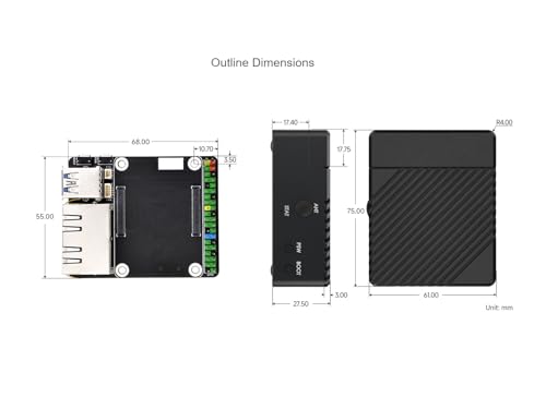 Routeur double RJ45 Raspberry Pi CM5 carte de base Ethernet Gigabit et USB3.2 - 6