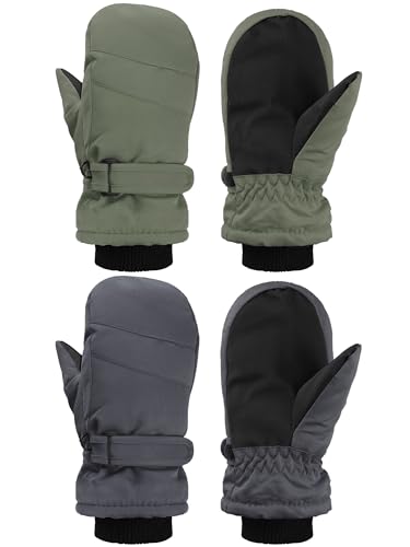 Image of SATINIOR Kids Snow Mittens Waterproof Winter Ski Gloves Warm Thicken Snow Gloves for Girls Boys