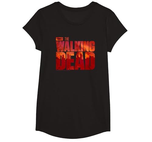 The Walking Dead Blood Logo Camiseta, Niñas, Negro, L