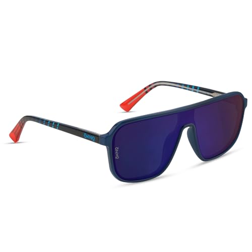 Image of Eyewearlabs OKNO | Polarized Over-Sized Unilens Rectangular Branded Stylish Sunglasses For Men & Women | 100% UV Protection Shades | Cricket Sports Cycling Driving | RYFT