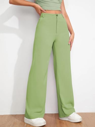 Image of Toochki Trousers for Woman Pants Women's Formal Office Korean | Black Track Pant | Straight | Cotton Spandex Stretchable Trouser | High-Waisted Bottom Wear