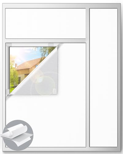 Image of White Blackout Curtains for Bedroom, 39 inch x 58 inch Portable Blackout Blinds with 20 Sets Hooks & Loops Strips for 100% Blackout Window Film, Temporary Black-Out Shades for Windows Cover Nursery Travel RV